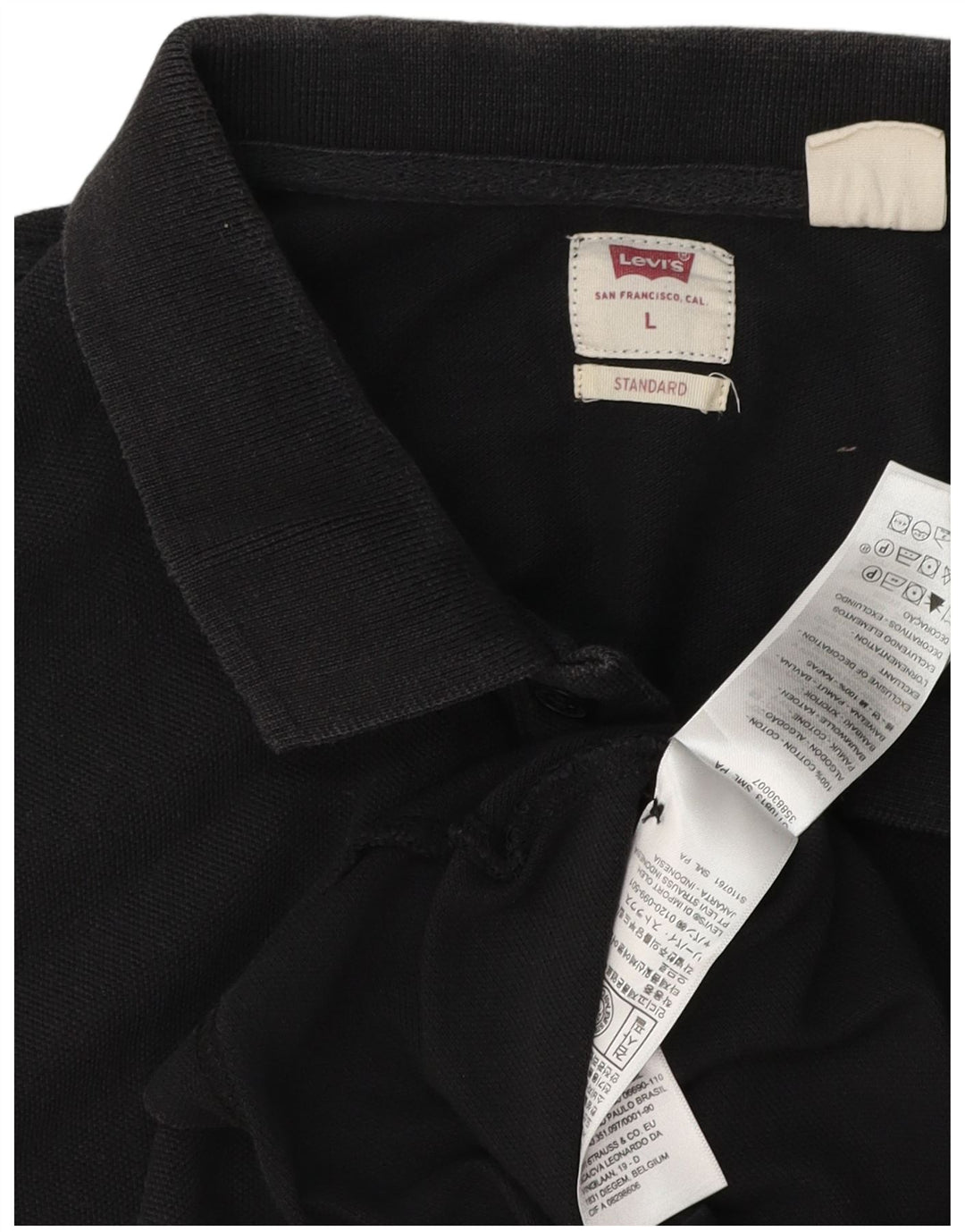Levi's Standard Polo Shirt til mænd Stor sort bomuld