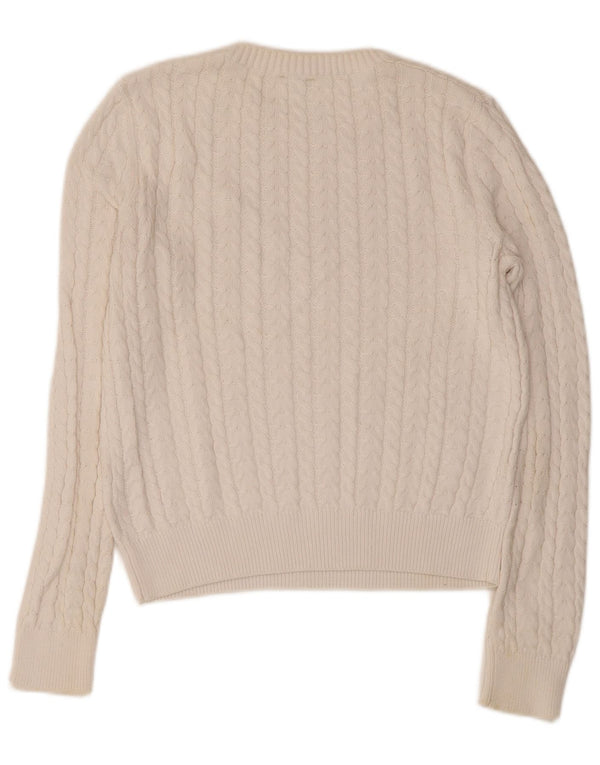 Sun68 Dame Boat Neck Jumper Sweater UK 12 Medium White Bomuld