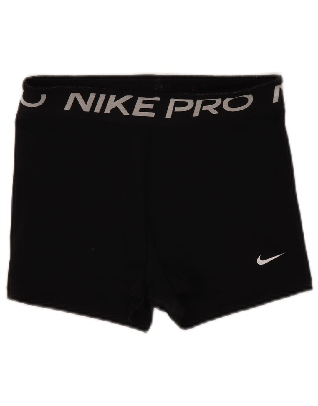 Nike Dame Dri Fit grafiske sportsshorts UK 12 Medium Sort Polyester