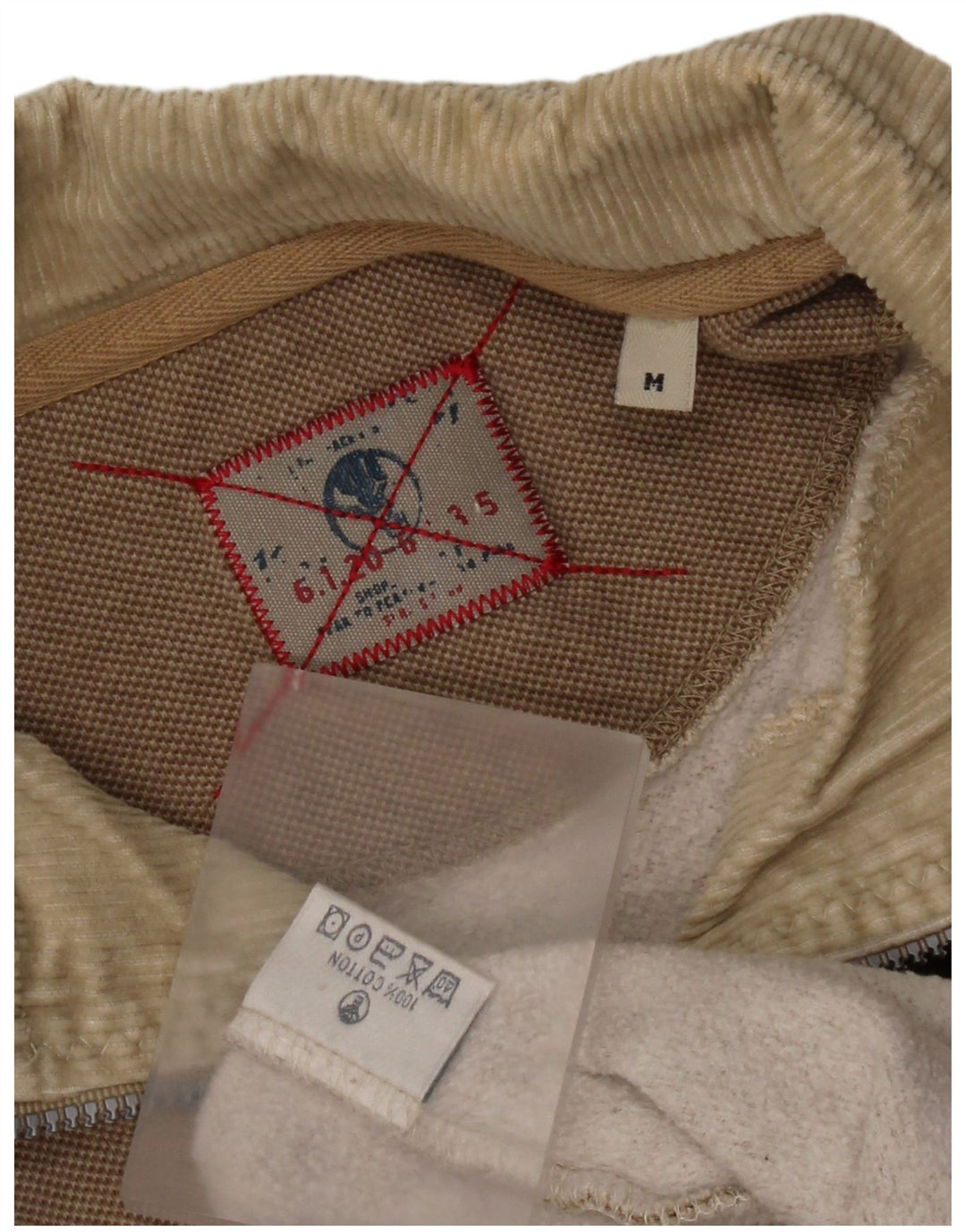 Fat Face Herre Zip Neck Sweatshirt Jumper Medium Beige Bomuld
