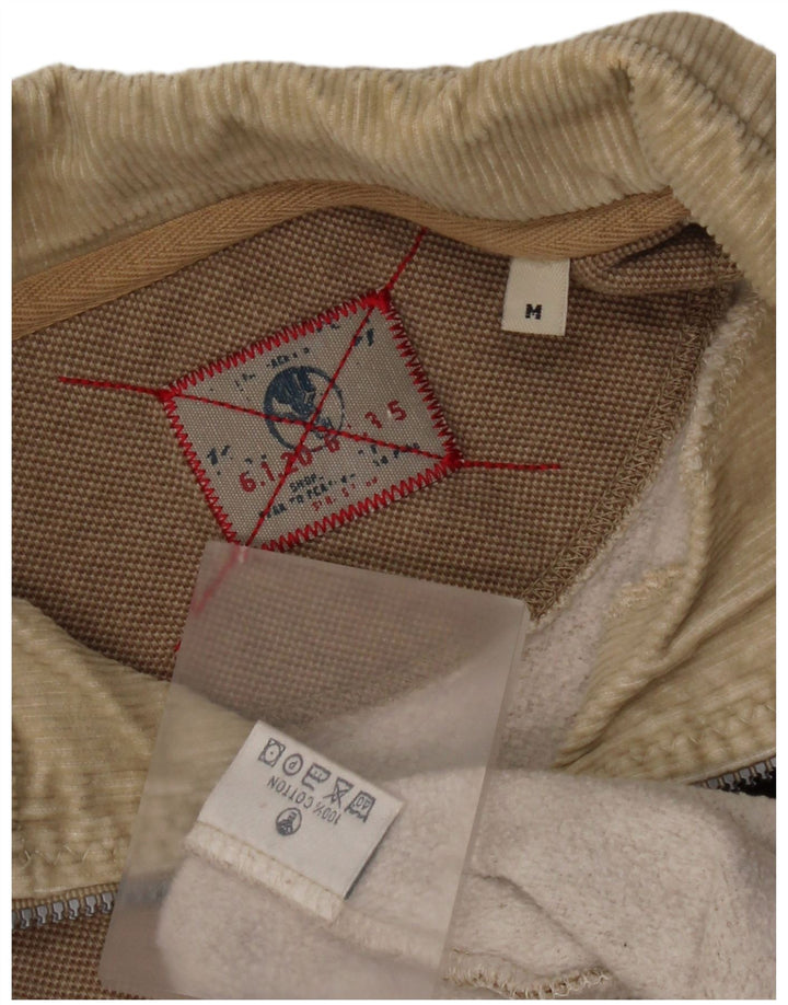 Fat Face Herre Zip Neck Sweatshirt Jumper Medium Beige Bomuld