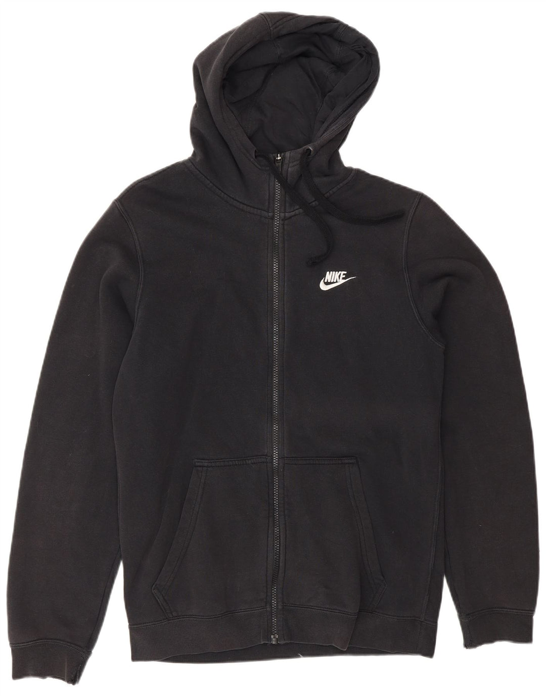 Nike hættetrøje med lynlås til mænd, lille sort bomuld