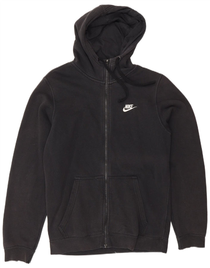 Nike hættetrøje med lynlås til mænd, lille sort bomuld