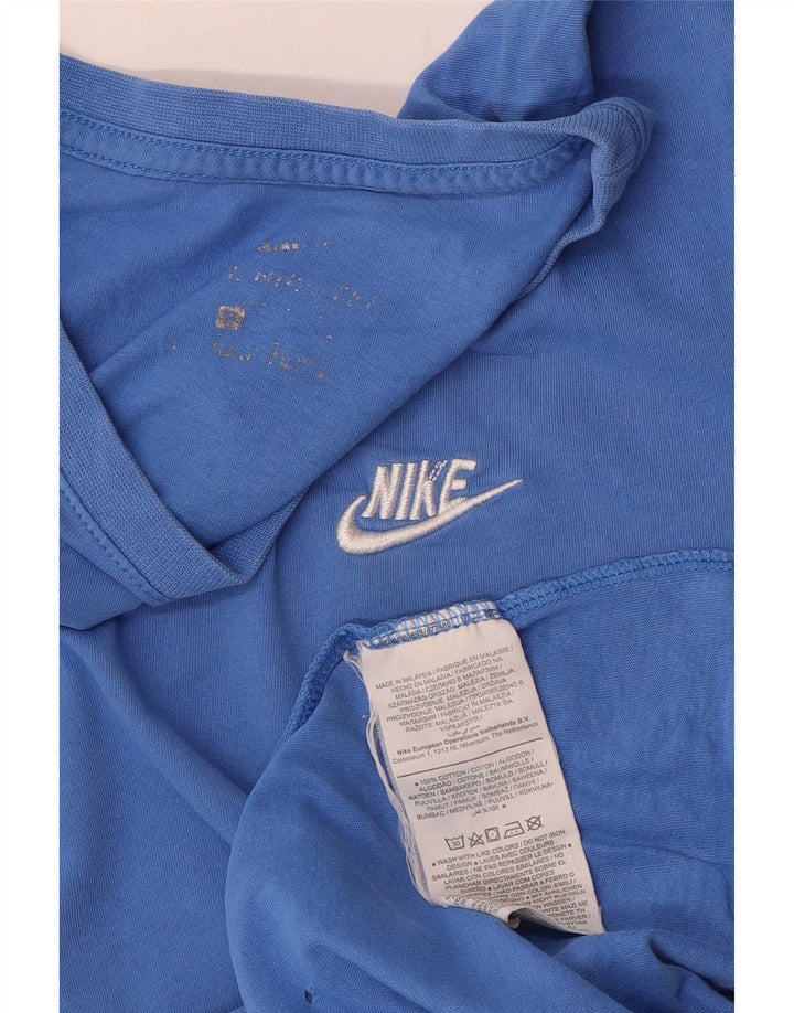 Nike T-shirt top mellemblå bomuld til mænd