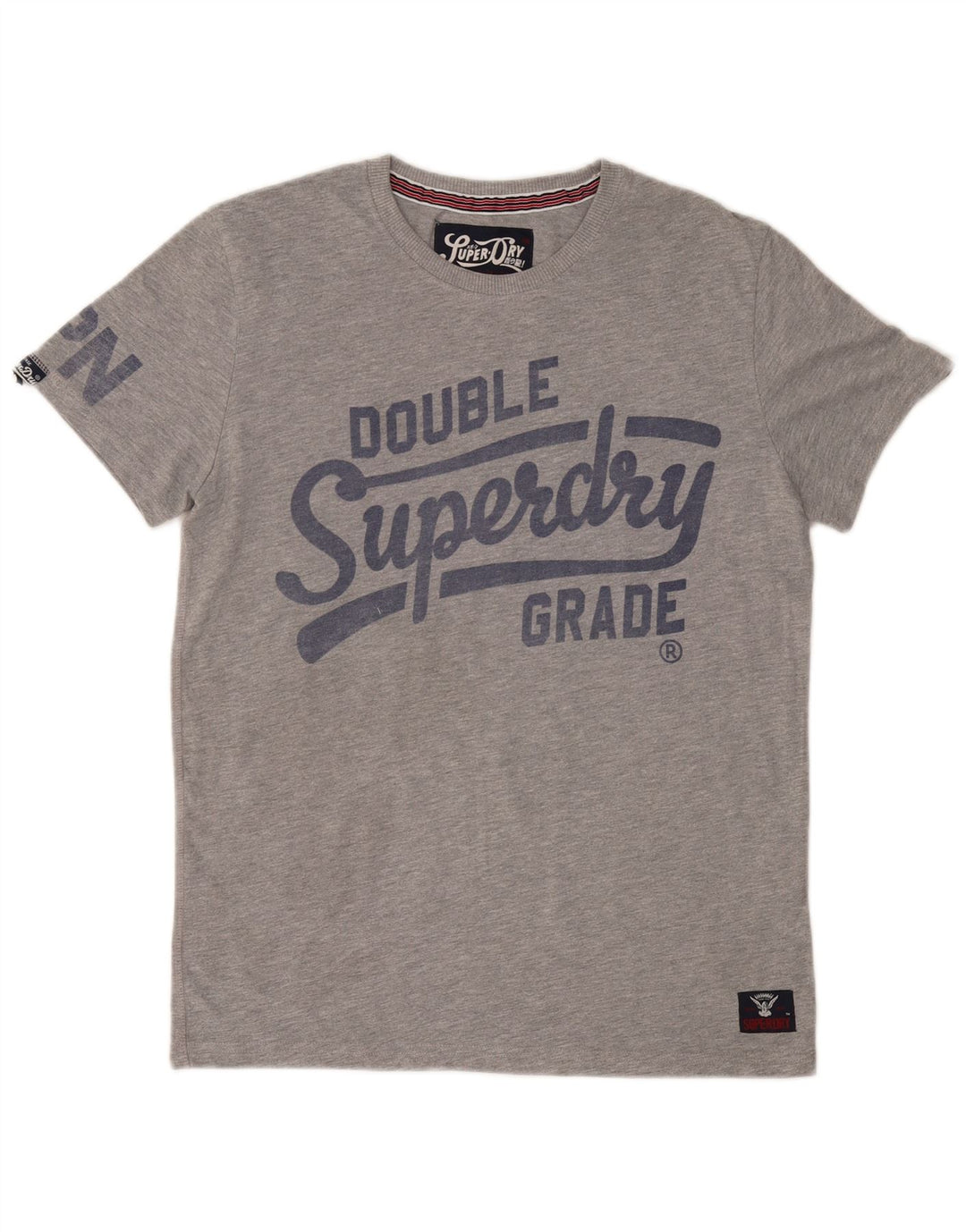 SUPERDRY Herre grafisk T-shirt top mellemgrå polyester