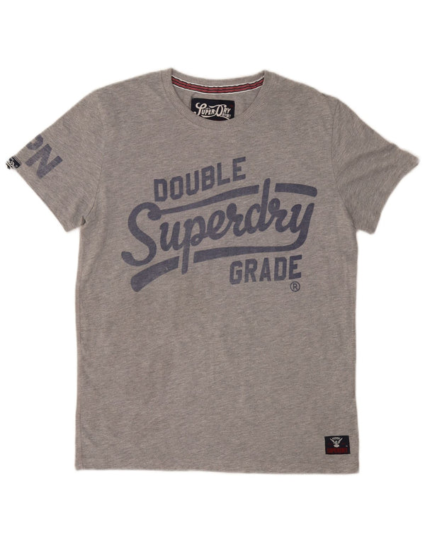 SUPERDRY Herre grafisk T-shirt top mellemgrå polyester