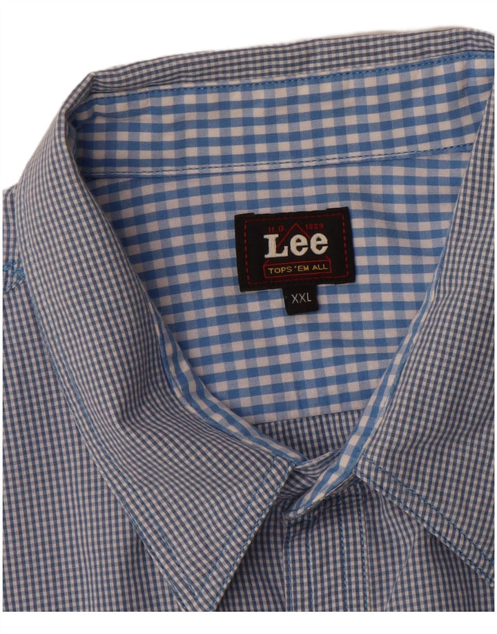 Lee Herreskjorte 2XL Blå Gingham Bomuld