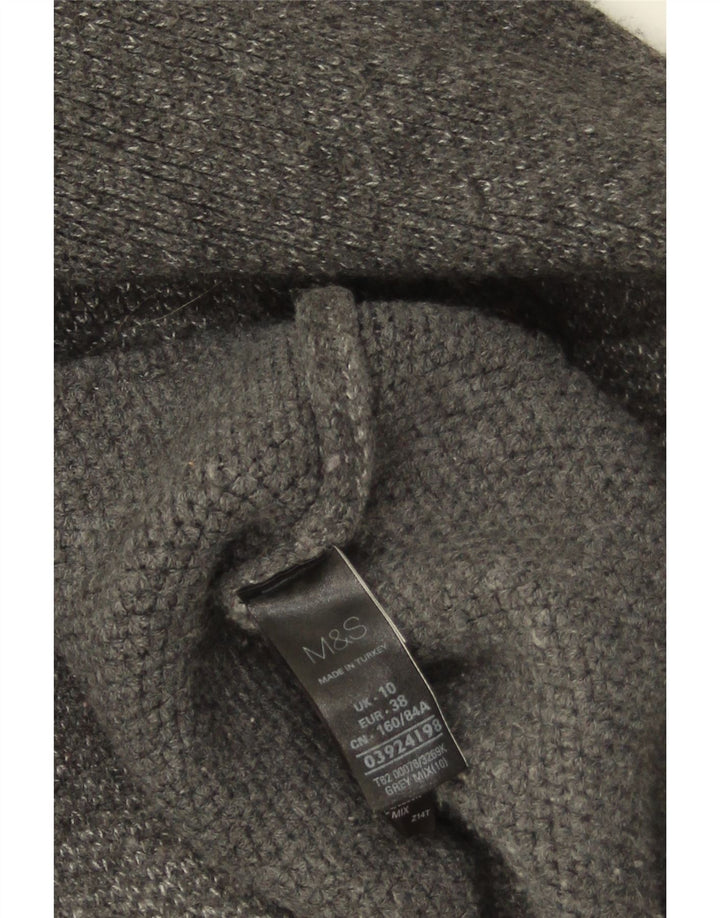 Marks & Spencer Dame Oversized Pea Coat UK 10 Small Grå Akryl