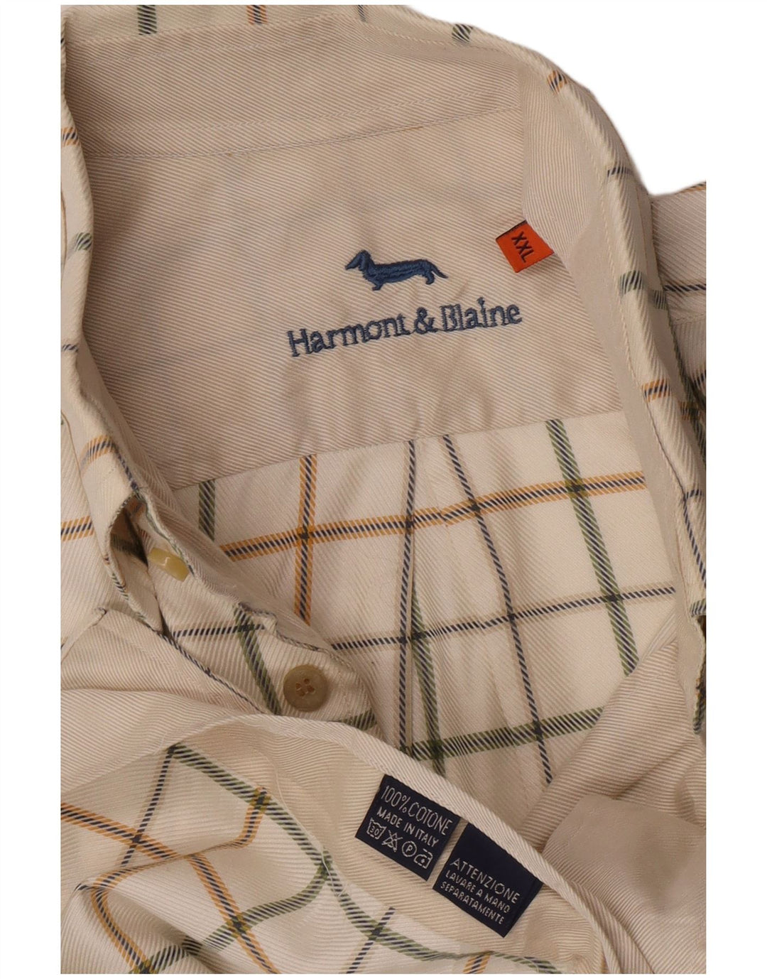 Harmont & Blaine Herreskjorte 2XL Off White Ternet bomuld