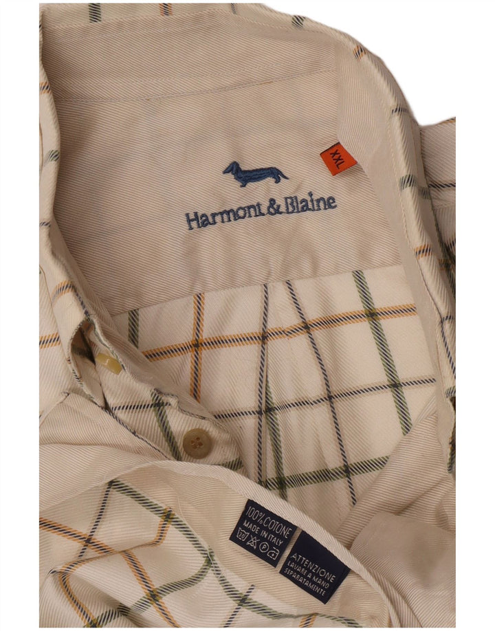 Harmont & Blaine Herreskjorte 2XL Off White Ternet bomuld