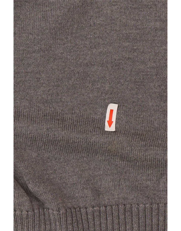 Sea & Sky Herre Button Neck Jumper Sweater Stor Grå Uld