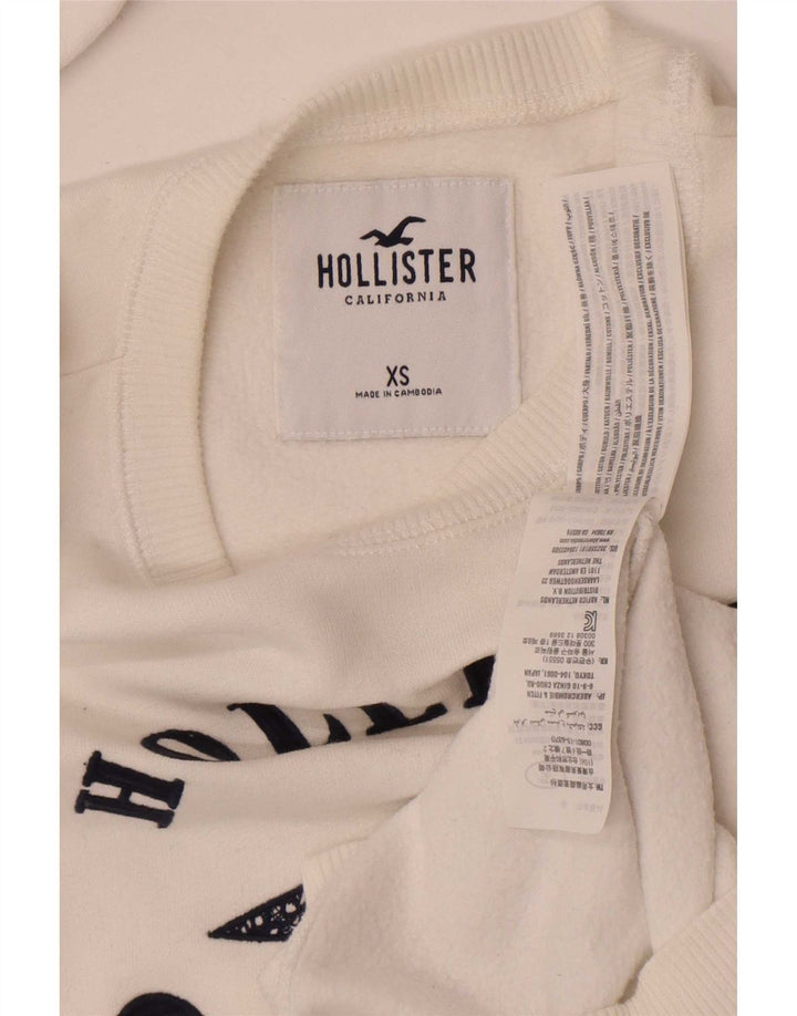 Hollister Herre grafisk sweatshirt Jumper XS Hvid bomuld