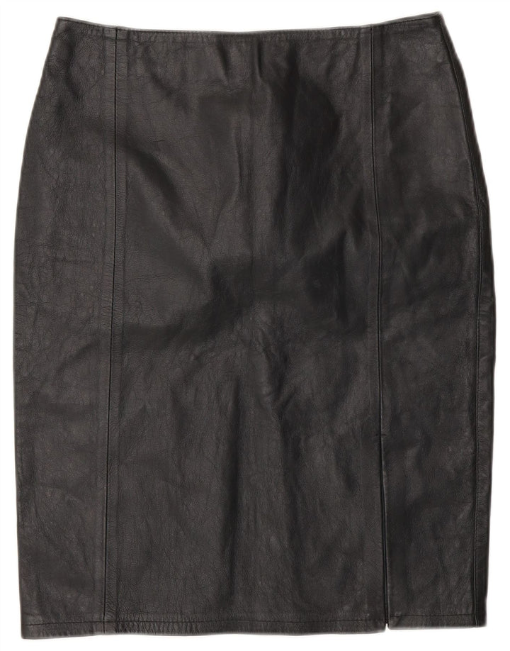 CONBIPEL Dame Læder Nederdel IT 42 Medium W28 Sort Læder
