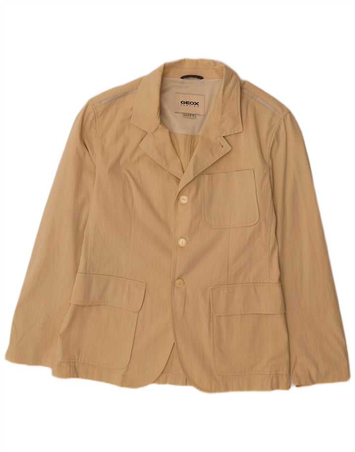 Geox Herre Respira 3-knaps blazerjakke UK 40 Stor Beige Bomuld