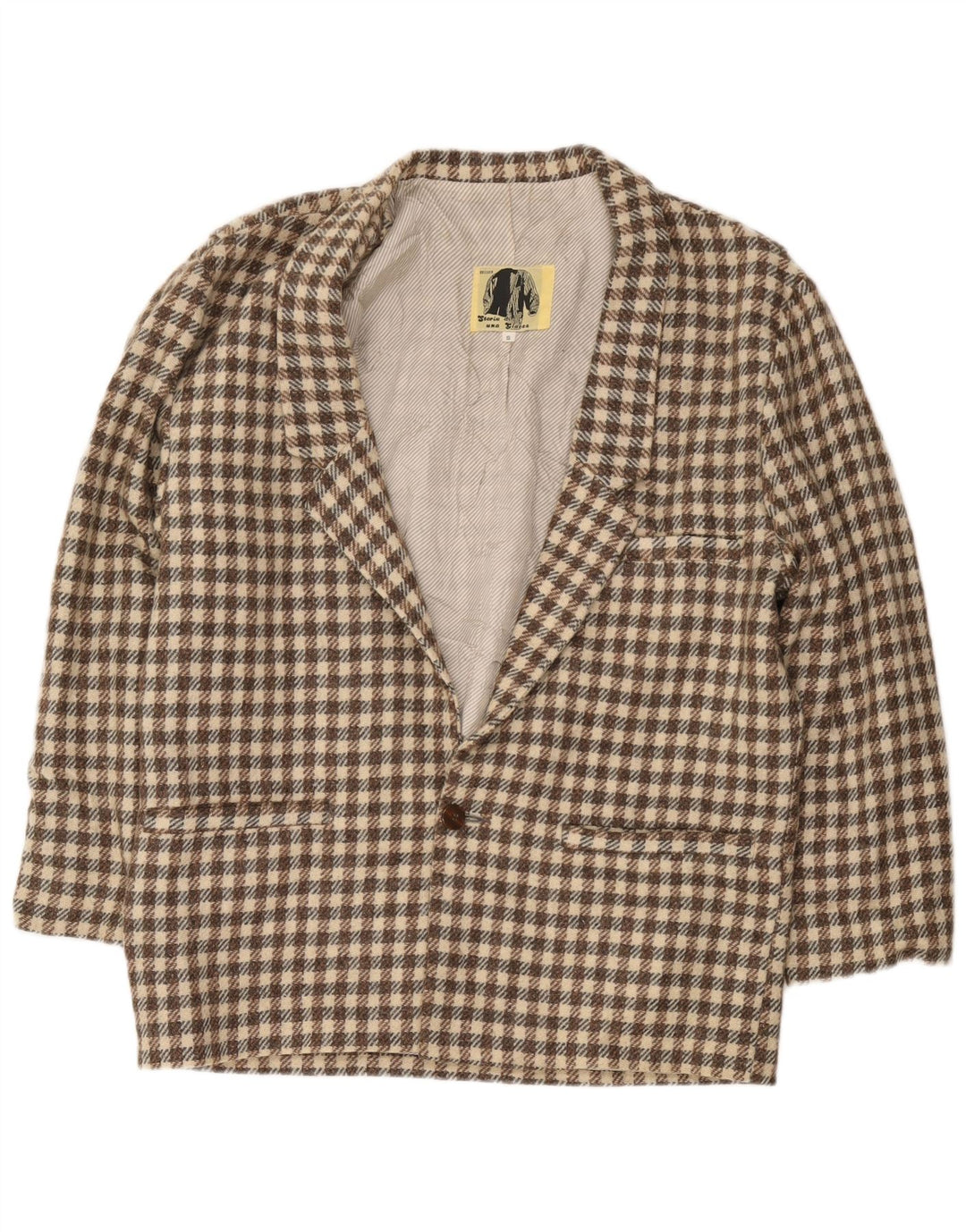 Moda Dossier Herre 1 Knap Blazer Jacket UK 36 Small Brown Check
