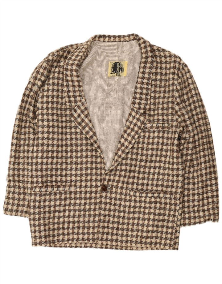 Moda Dossier Herre 1 Knap Blazer Jacket UK 36 Small Brown Check
