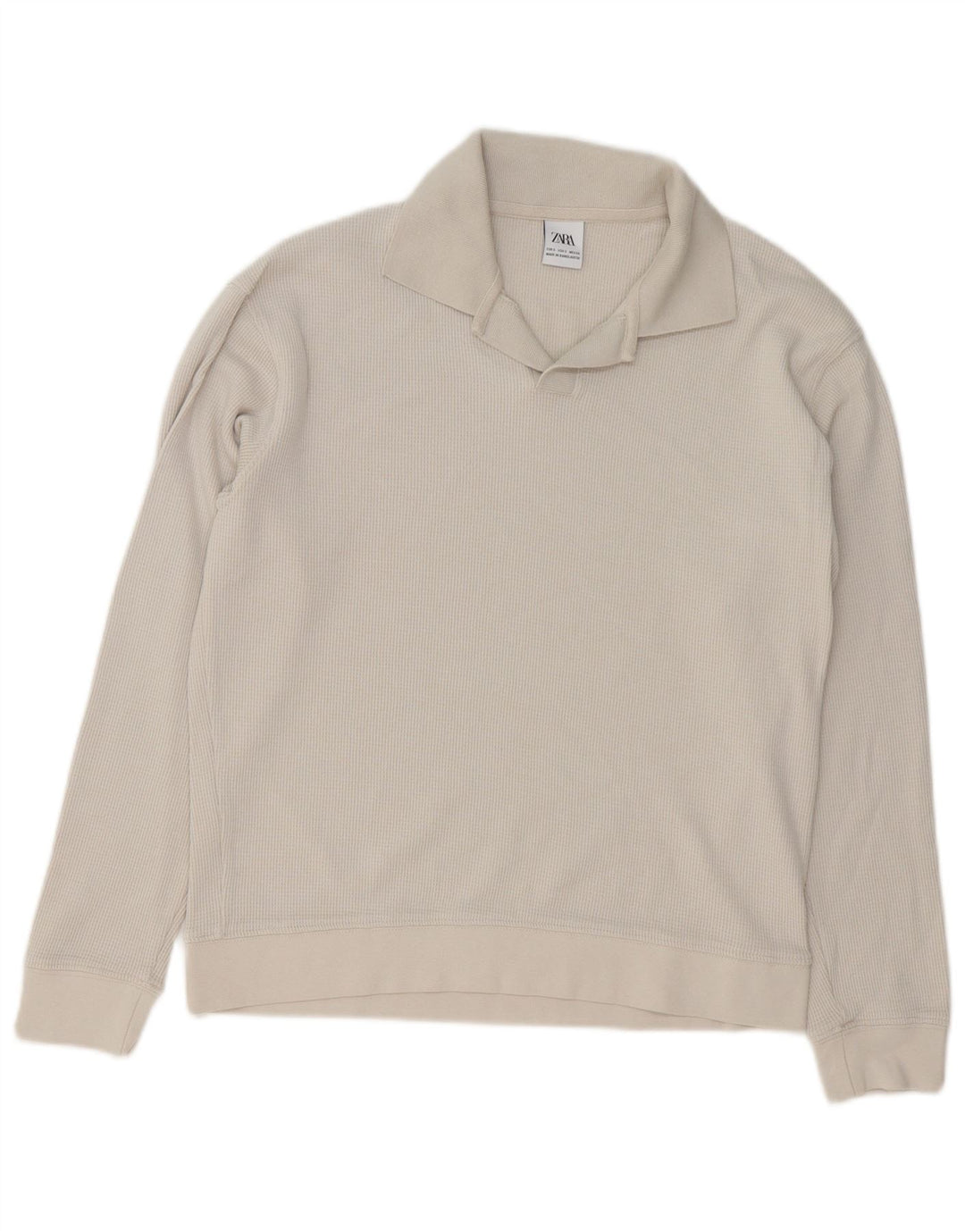 ZARA Herre polo-hals sweater lille grå bomuld