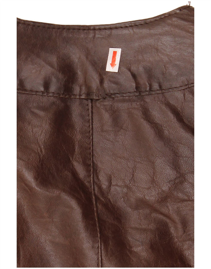 Vintage dame bikerjakke i læder IT 44 medium brunt læder