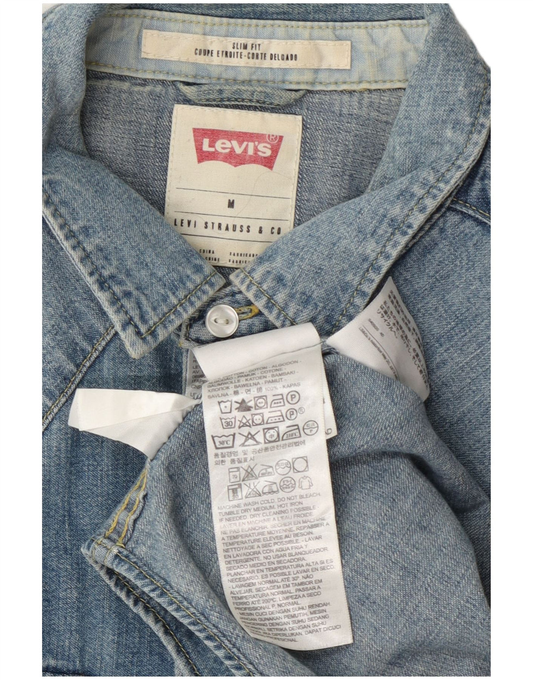 Levi's Slim Fit denimskjorte til mænd mellemblå bomuld