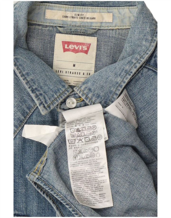 Levi's Slim Fit denimskjorte til mænd mellemblå bomuld