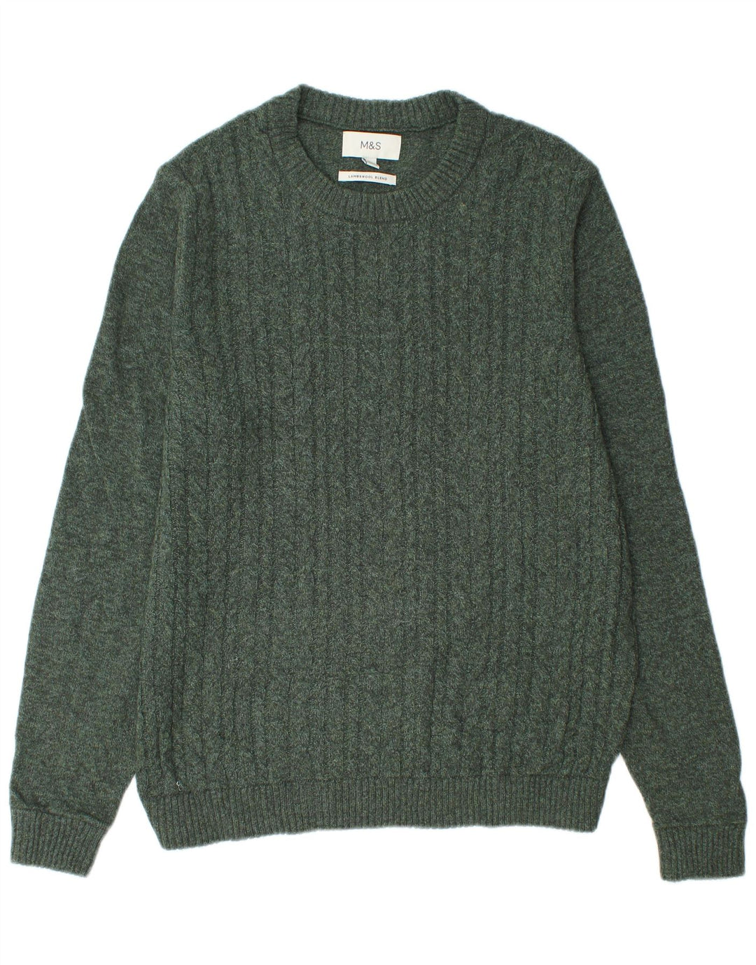Marks & Spencer Herre Boat Neck Jumper Sweater Stor Grøn Polyamid