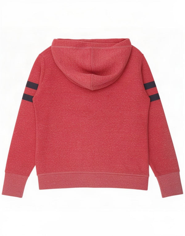 Superdry Mens Graphic Zip Hoodie Sweater Large Red Flecked Polyester
