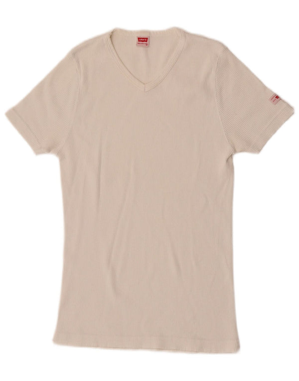 Levi's Dame T-Shirt Top UK 12 Medium Hvid Bomuld