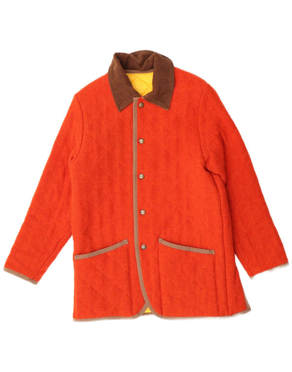 Vintage Herre Quiltet Windbreaker Jacket UK 36 Small Orange