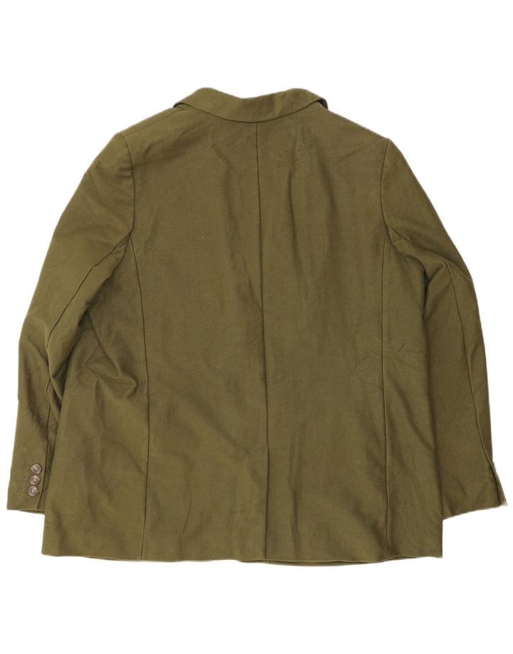 Marks & Spencer Dame 2-knaps blazerjakke UK 18 XL Khaki Bomuld