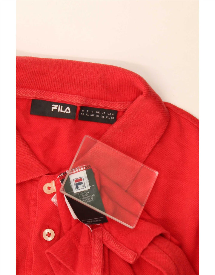 Fila Polo Shirt til mænd XL Rød Bomuld