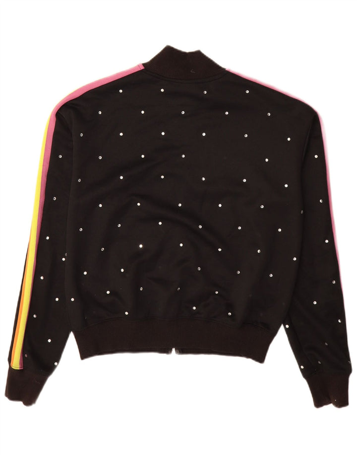 Topshop Dame Oversized træningsdragt Topjakke UK 6 XS Sort Plettet