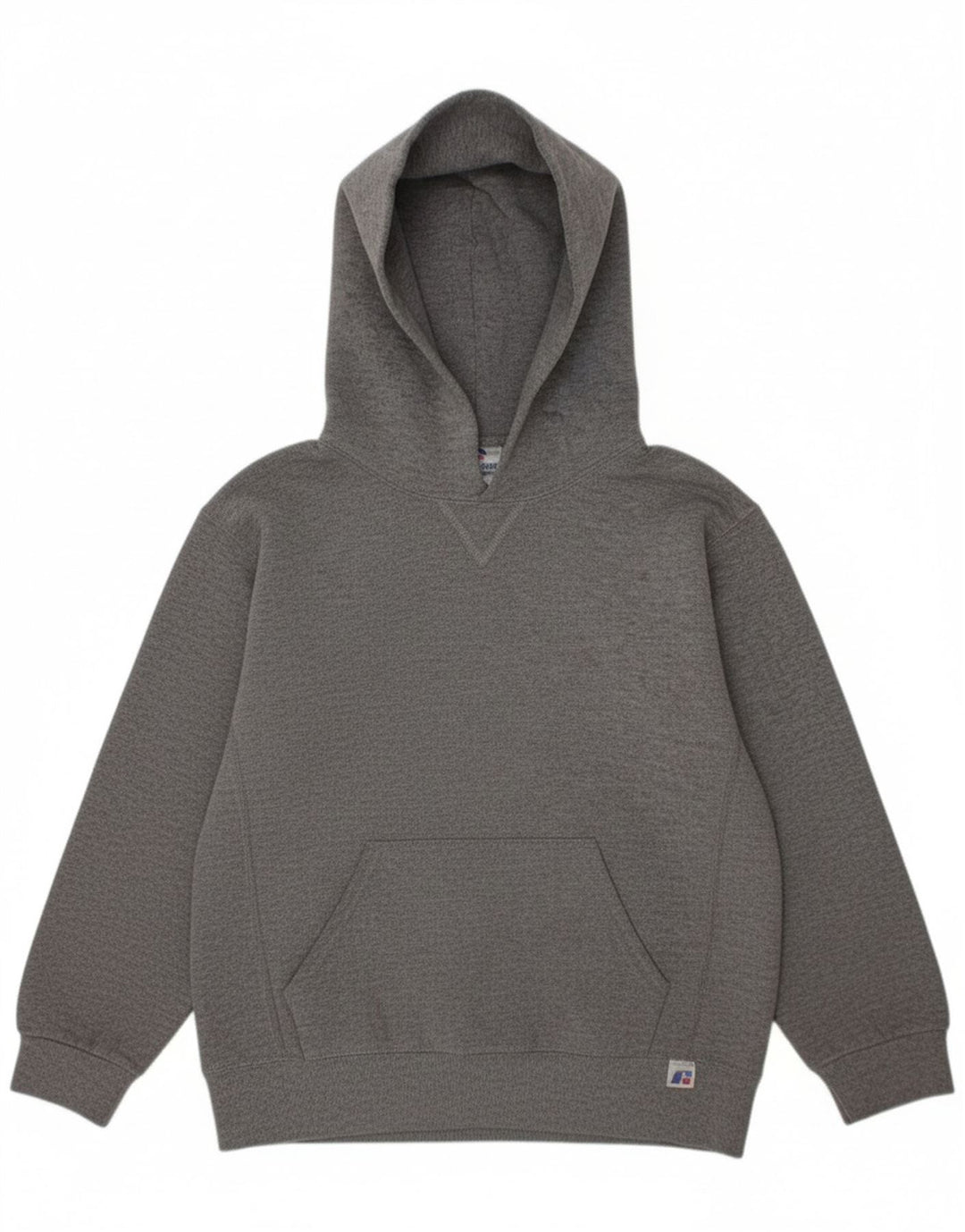 RUSSELL ATHLETIC Boys Hoodie Jumper 6-7 Years Small Grey Polyester
