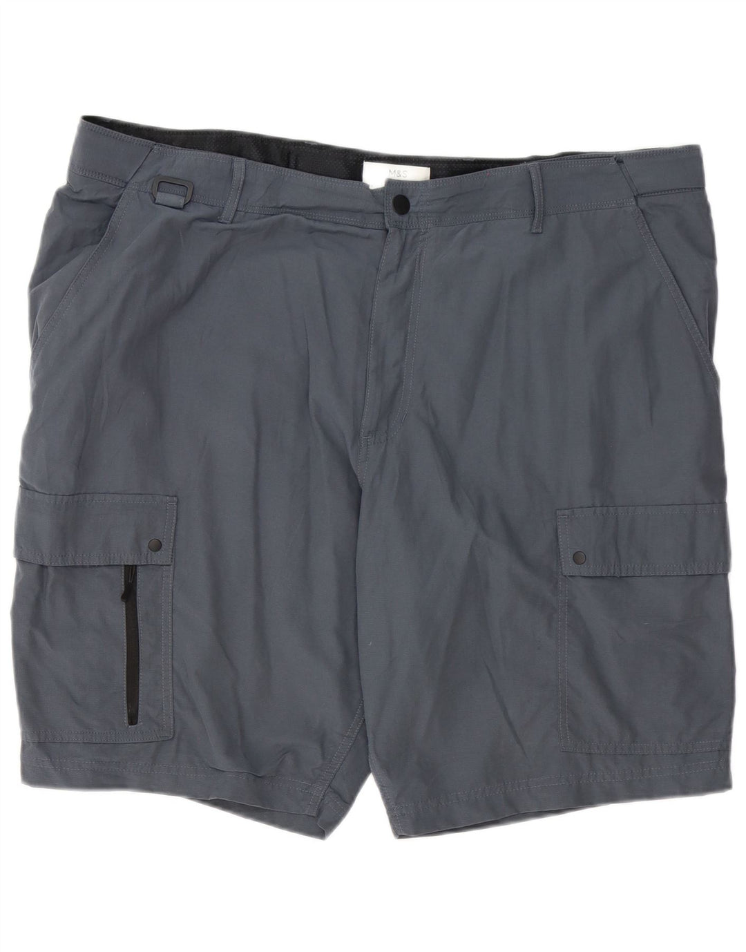 MARKS & SPENCER Herre Cargo Shorts W44 2XL Grå Polyester