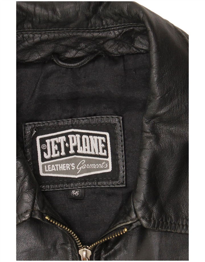 Jet Plane Herre Læderjakke IT 56 3XL Sort Læder