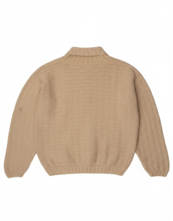 Vintage Dame Oversized Sjal Hals Jumper Sweater UK 18 XL Off White