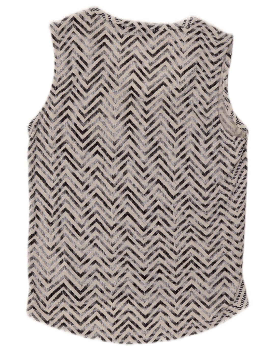 Athleta Dame ærmeløs bluse Top UK 6 XS Hvid Chevron Modal