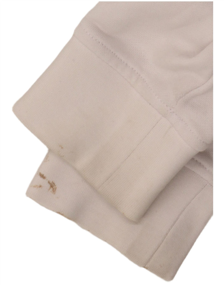 FILA Oversized grafisk hættetrøje til kvinder UK 6 XS hvid bomuld