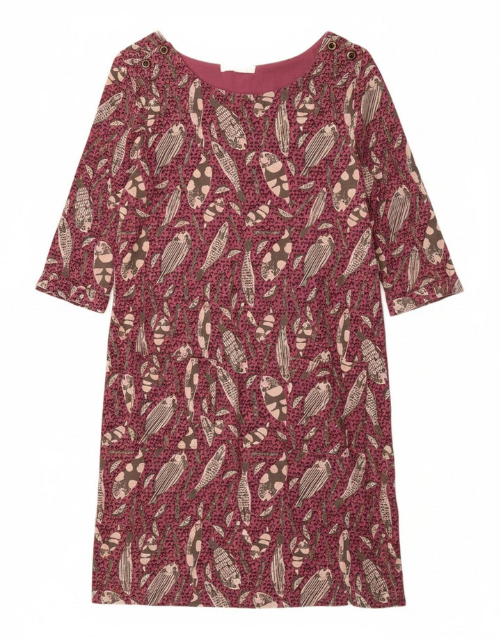 WHITE STUFF Womens Sheath Dress UK 12 Medium Burgundy Animal Print