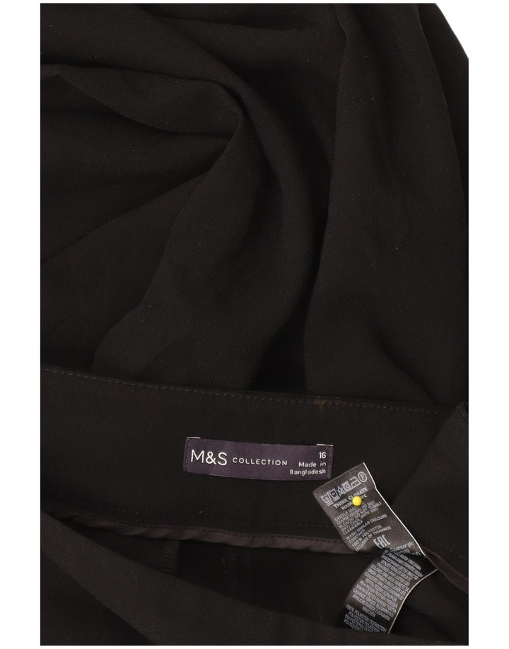 Marks & Spencer Dame Capri Bukser UK 16 Large W34 L22 Sort Polyester