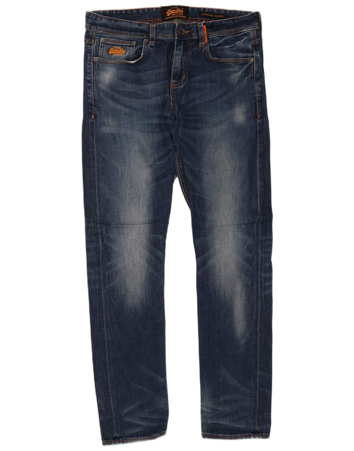 SUPERDRY Skinny jeans med standard pasform til mænd W34 L32 blå bomuld