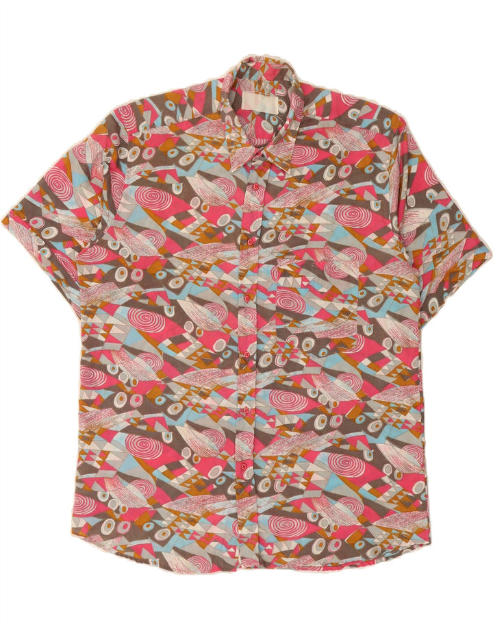 VINTAGE Mens Short Sleeve Shirt Large Multicoloured Geometric Vintage Vintage and Second-Hand Vintage from Messina Hembry 