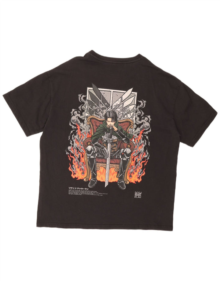 VACANCY Mens Graphic T-Shirt Top Large Black Cotton