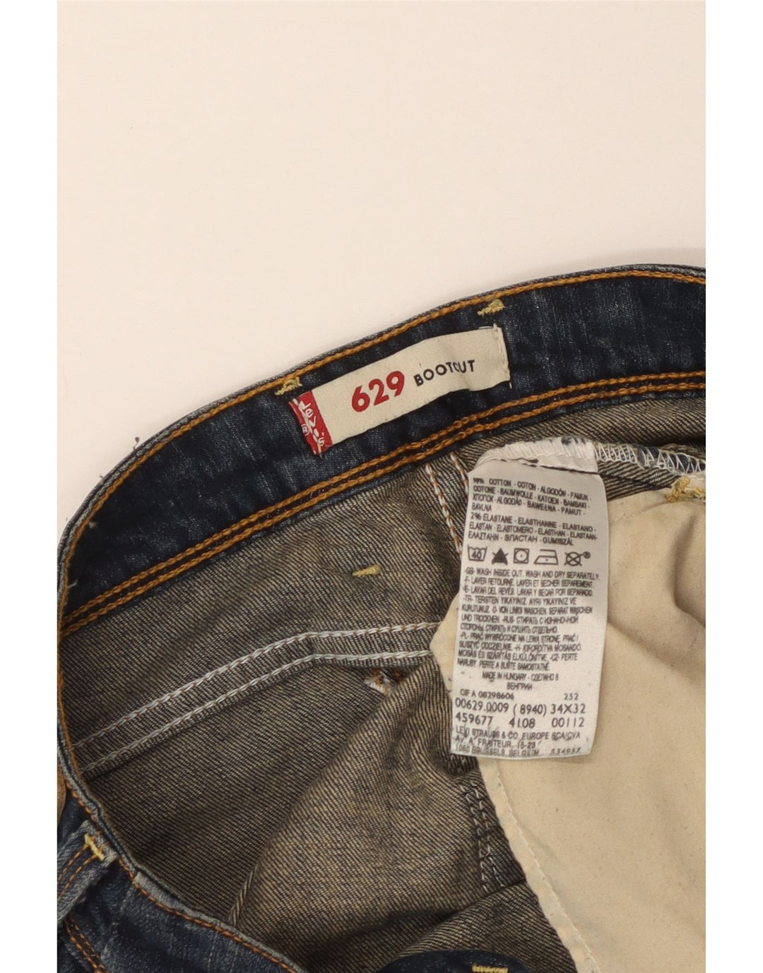Levi's Dame 629 Bootcut Jeans W34 L32 Blå Bomuld