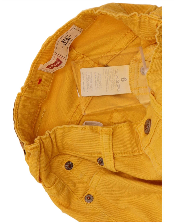 Levi's Boys 511 Slim Jeans 5-6 år W22 L21 Gul Bomuld