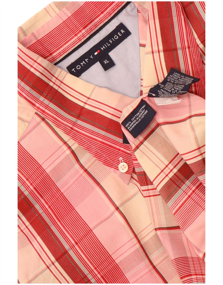 Tommy Hilfiger Herreskjorte XL Rød Plaid Bomuld