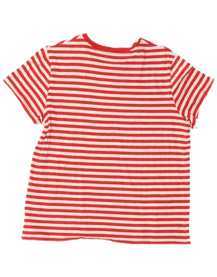 Levi's Dame T-Shirt Top UK 14 Stor rødstribet bomuld