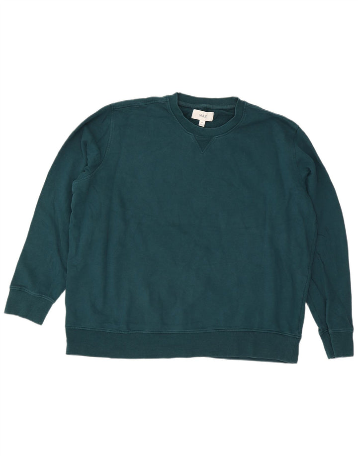 Marks & Spencer Herre Sweatshirt Jumper 3XL Grøn Bomuld