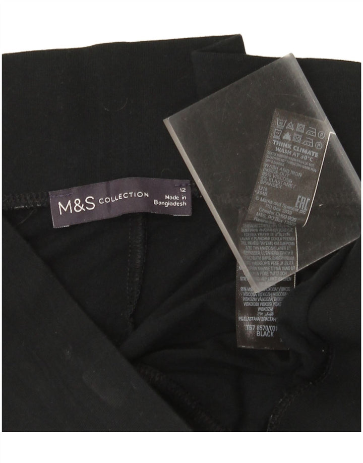 Marks & Spencer Dame Capri Leggings UK 12 Medium Black Viscose
