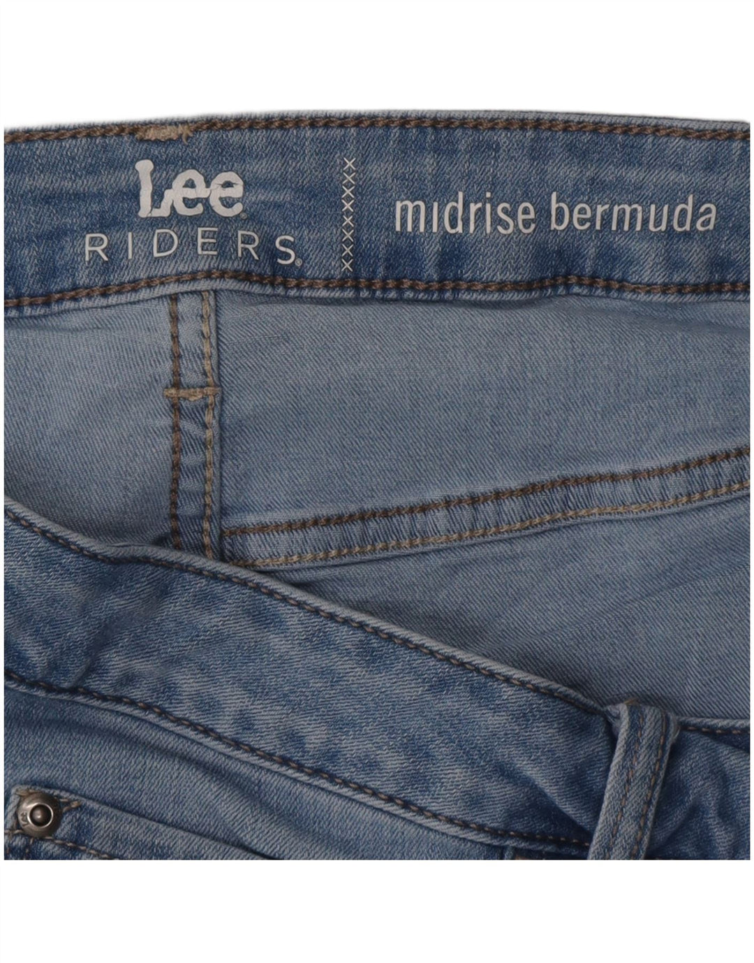 LEE Womens Riders Mid Rise Bermuda Denim Shorts W36 XL Blå