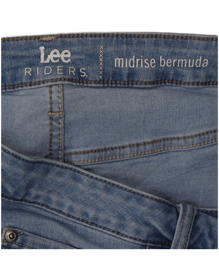 LEE Womens Riders Mid Rise Bermuda Denim Shorts W36 XL Blå